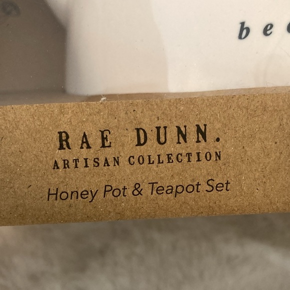Rae Dunn Bee Happy Crown Teapot and Honey Pot Set - Picture 6 of 6